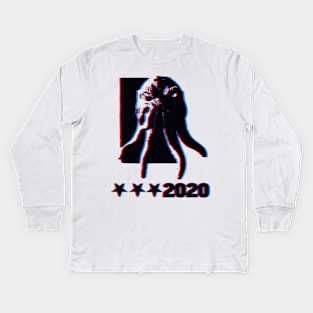 Retro 3D Cthulhu for President 2020 Kids Long Sleeve T-Shirt